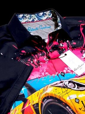 NEW Robert Graham Abstract Wearable Art 2XL Colorful Sport Shirt